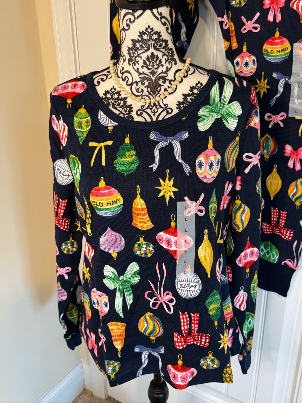 Old Navy Navy Blue Holiday Ornament Pajama Set - NWT - Picture 3 of 5